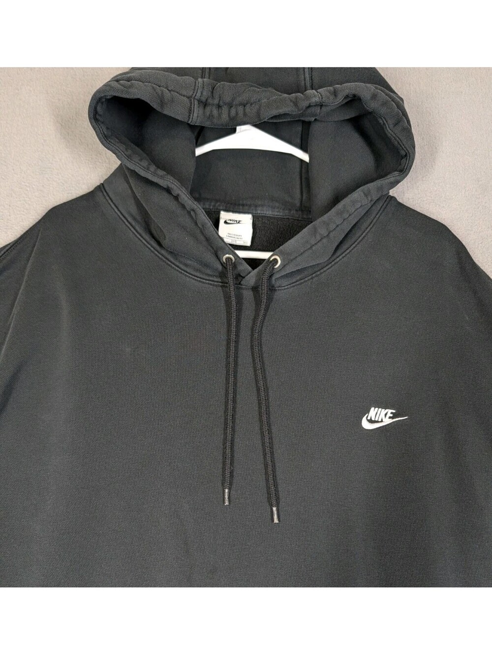 Nike Mens 3XL Tall Black Faded Swoosh Pullover Hoodie Sweatshirt Big Tall Fleece